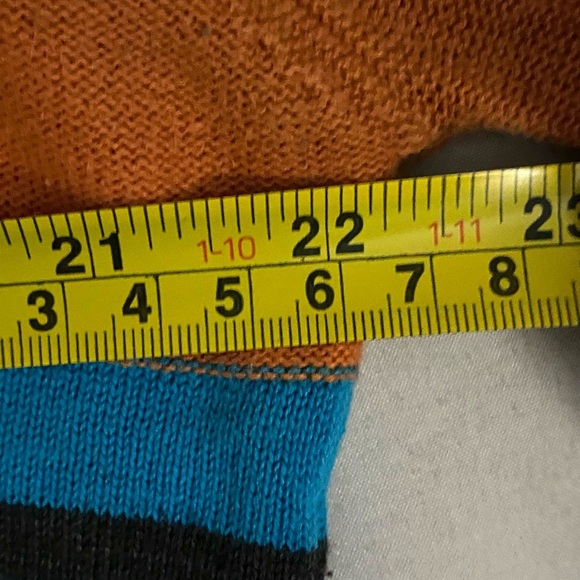 Burnside Sweater Men’s Sz L Orange Black Blue Casual Outdoors Striped Knit - Picture 5 of 8